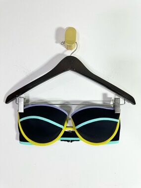 Victoria’s Secret Black Neon Strapless Bikini Top